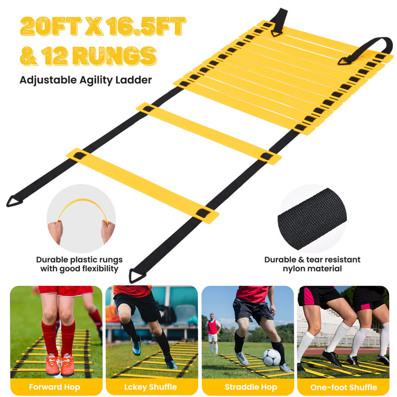 OXYGIE Soccer Goal Net with Carrying Case, Yellow