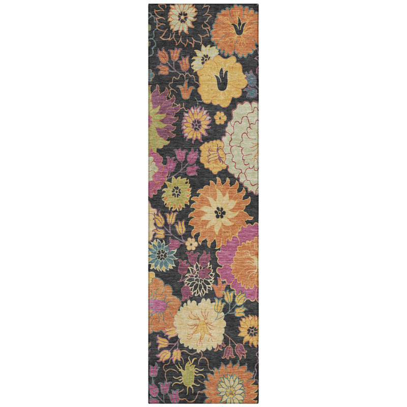 Machine Washable Indoor/Outdoor Chantille ACN2293 Floral Rug, Runner 2'3" x 7'6"