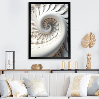 Blanc fractal spiral univers - impression