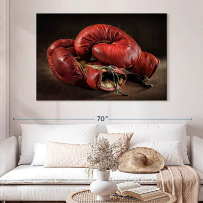 Gants de boxe en cuir rouge Sireci