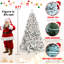 Arbre de Noël enneigé en PVC avec pommes de pin