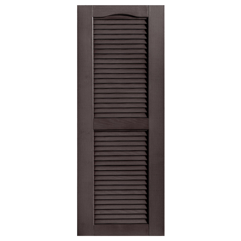 Paire de volets à persiennes cathédrale personnalisés ouverts, Chocolat, H 81 po x l 18 po x P 1 po