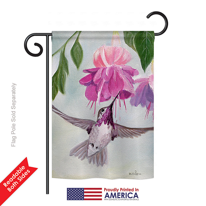 Drapeau de jardin en polyester 3,3 x 2,3 pi Tello, H 18,5 po x l 13 po