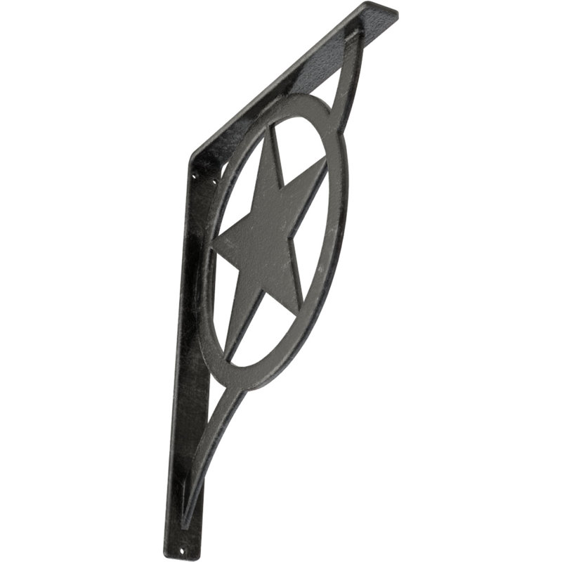 Support en fer forgé Austin, Argent antique, H 15 po x l 1,5 po x p 12 po