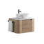 Meuble-lavabo 24 po avec lavabo en céramique blanc Carrara et porte-serviettes-133406113-133406114