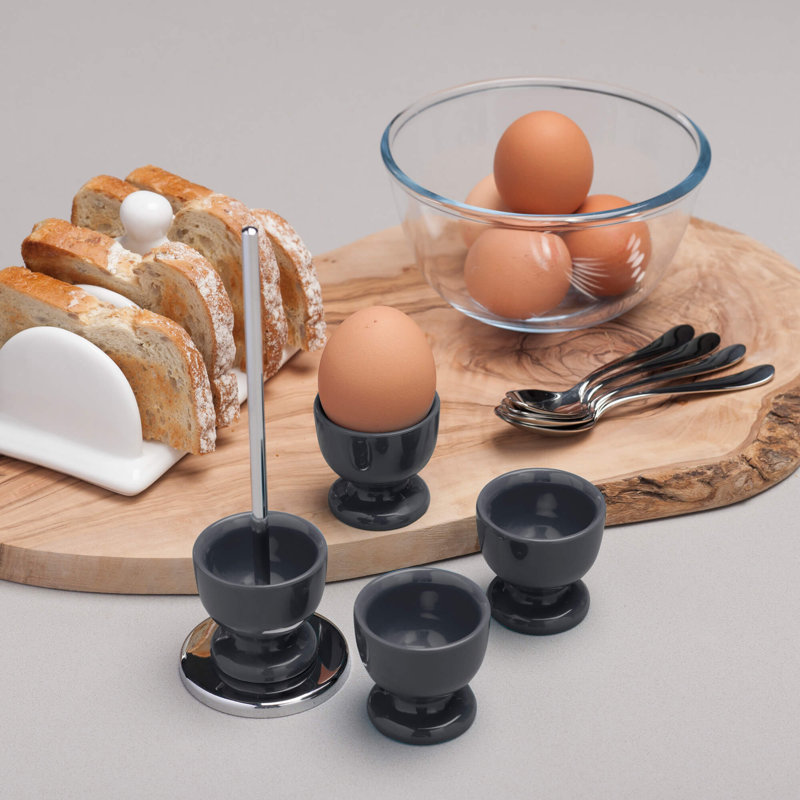 Melamine Stacking Egg Cup Set, Dark Grey