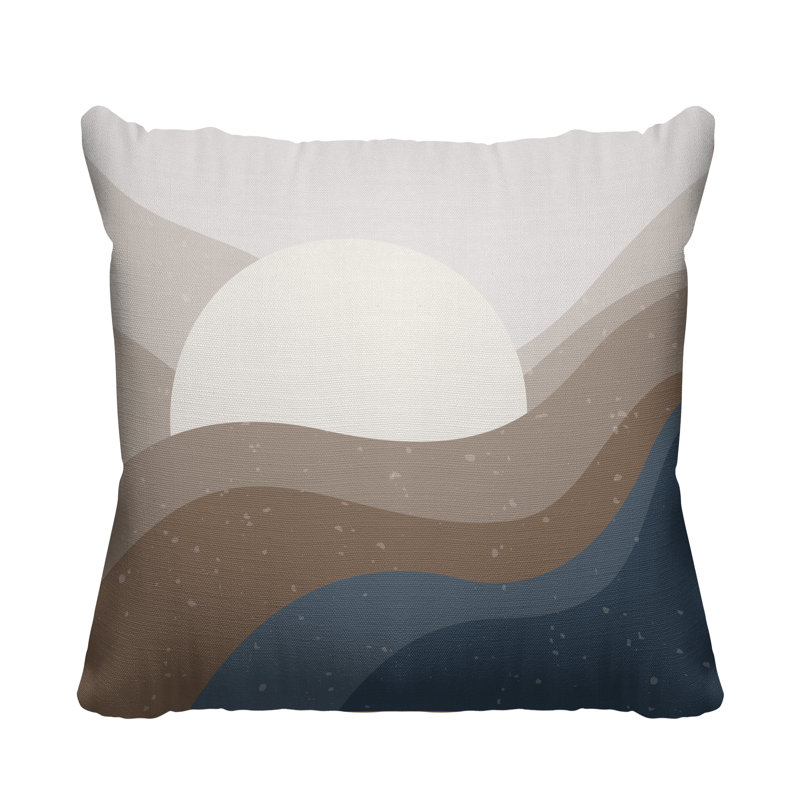 Coussin décoratif intérieur / extérieur Minimalist Desert, L 19 po x H 19 po, Gris