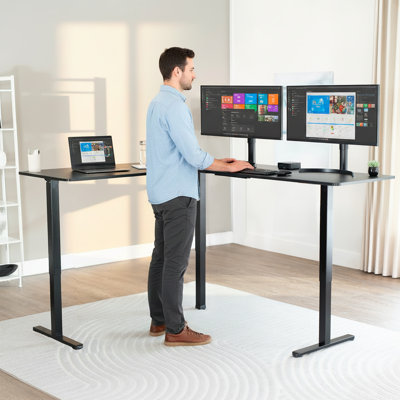 VIVO Electric Corner Standing Desk