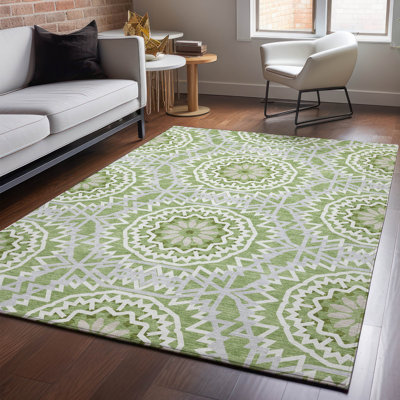 Premium Machine Washable Cerrito Green Rug