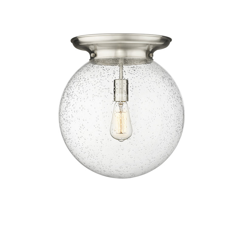 Plafonnier encastré 16 lumières 1 lumière Alfonsa, H 15,25 po x l 14 po x P 14 po, Bullé, Nickel satiné