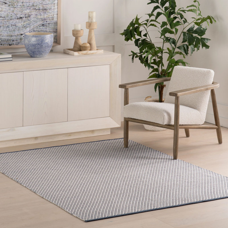Riviera Navy Handwoven Indoor/Outdoor Rug, Runner 2'6" x 8'