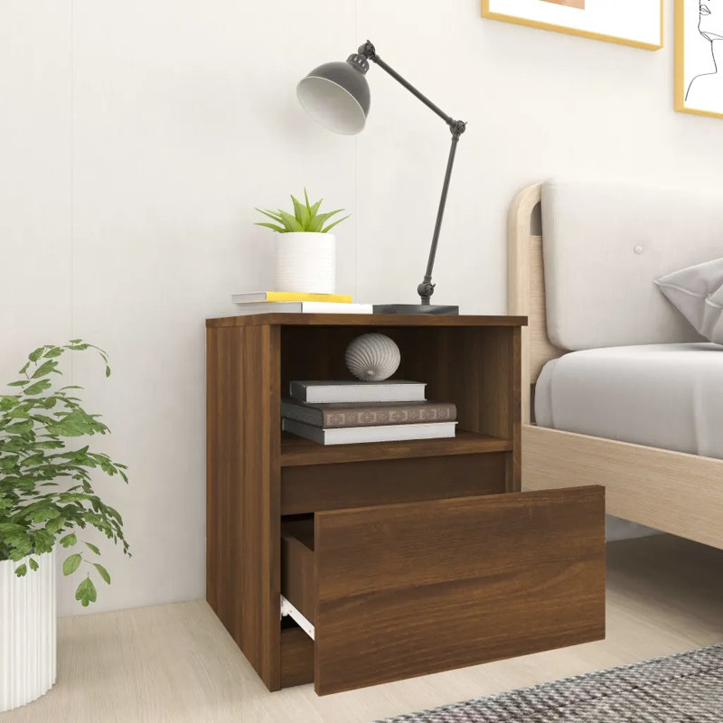 Gilleod Bedside Table, Black, 1