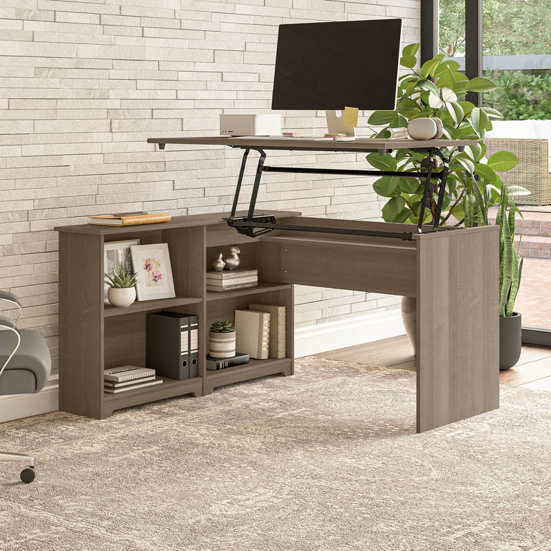 Kaionna 52'' Adjustable (sit to stand) Corner Desk, Ash Gray