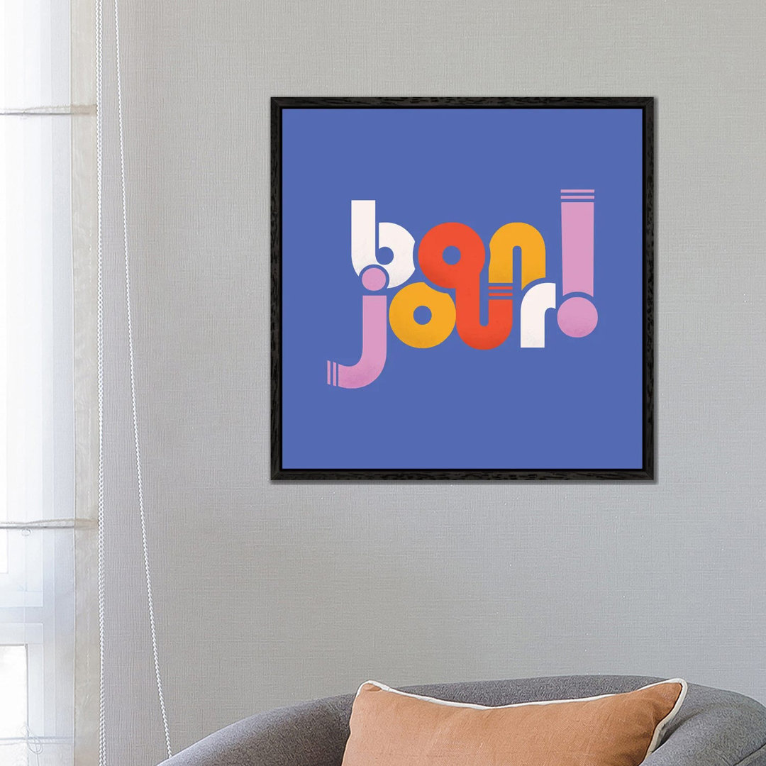 Bonjour French Typography I von Show Me Mars - Gallery-Wrapped Canvas Giclée