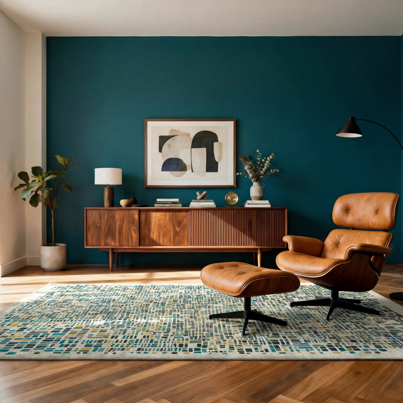 Gallery Cubik Midnight Recycled P.E.T Area Rug, Rectangle 100 x 140 cm