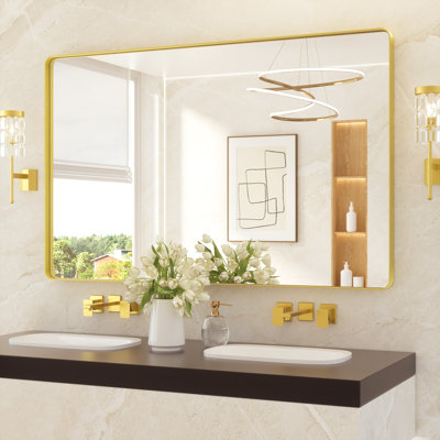 Leaderville Aluminum Framed Shatterproof Rust-Resistant Bathroom Mirror