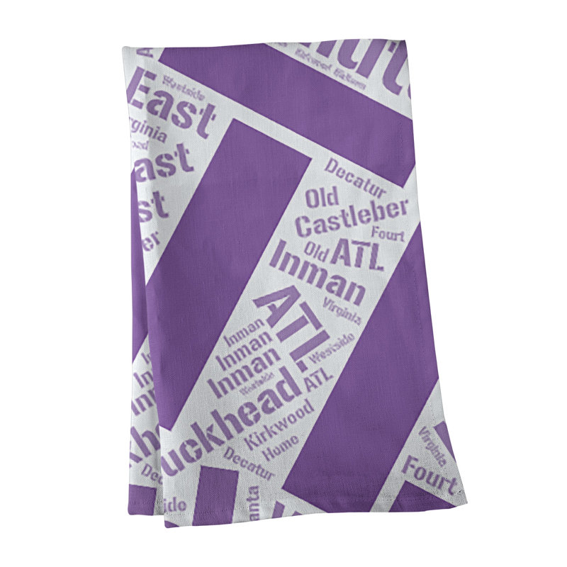 Cotton Tea Towel Kitchen Towel, Purple, Atlanta