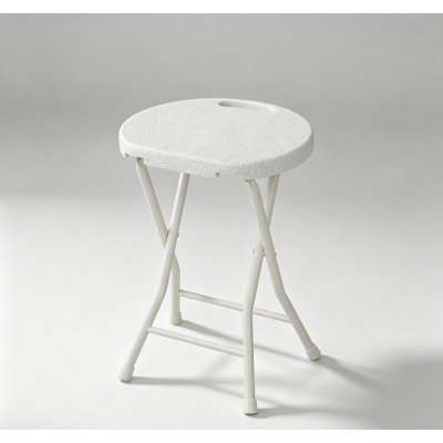 Tabouret pliant de 45 cm (18 po), chaise portative sans dossier avec poignée intégrée et pieds antidérapants pour la cuisine, le bar et l'extérieur