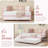 Twin Rectangular Twin Metal Daybed With Trundle, Sofa Bed Frame With 6 Casters And Steel Slat Support-783239569