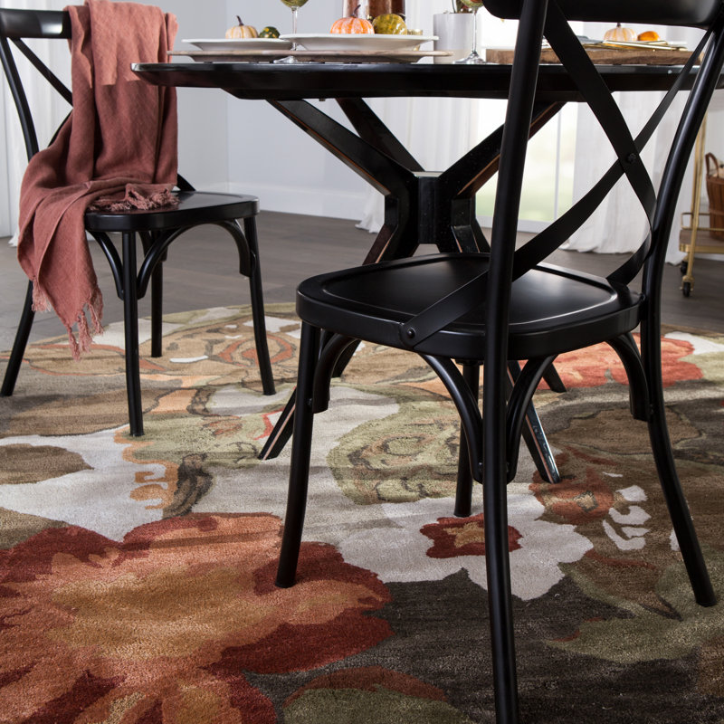 Voshell Floral Indoor Rug, Round 8'