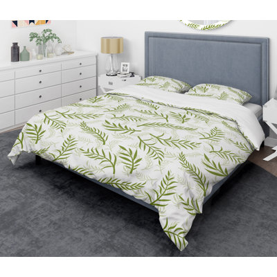 Coastal Polyester Floral Duvet Cover
