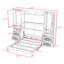 Lit escamotable en bois avec placard, tiroirs et tablettes