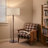 61'' Modern Walnut Wood Column Floor Lamp with Beige Linen Drum Shade, Minimalist Standing Lamp, cULus Certified for Living Room Side Tables, Bedroom Corners, Home Offices or Study Rooms-330006596