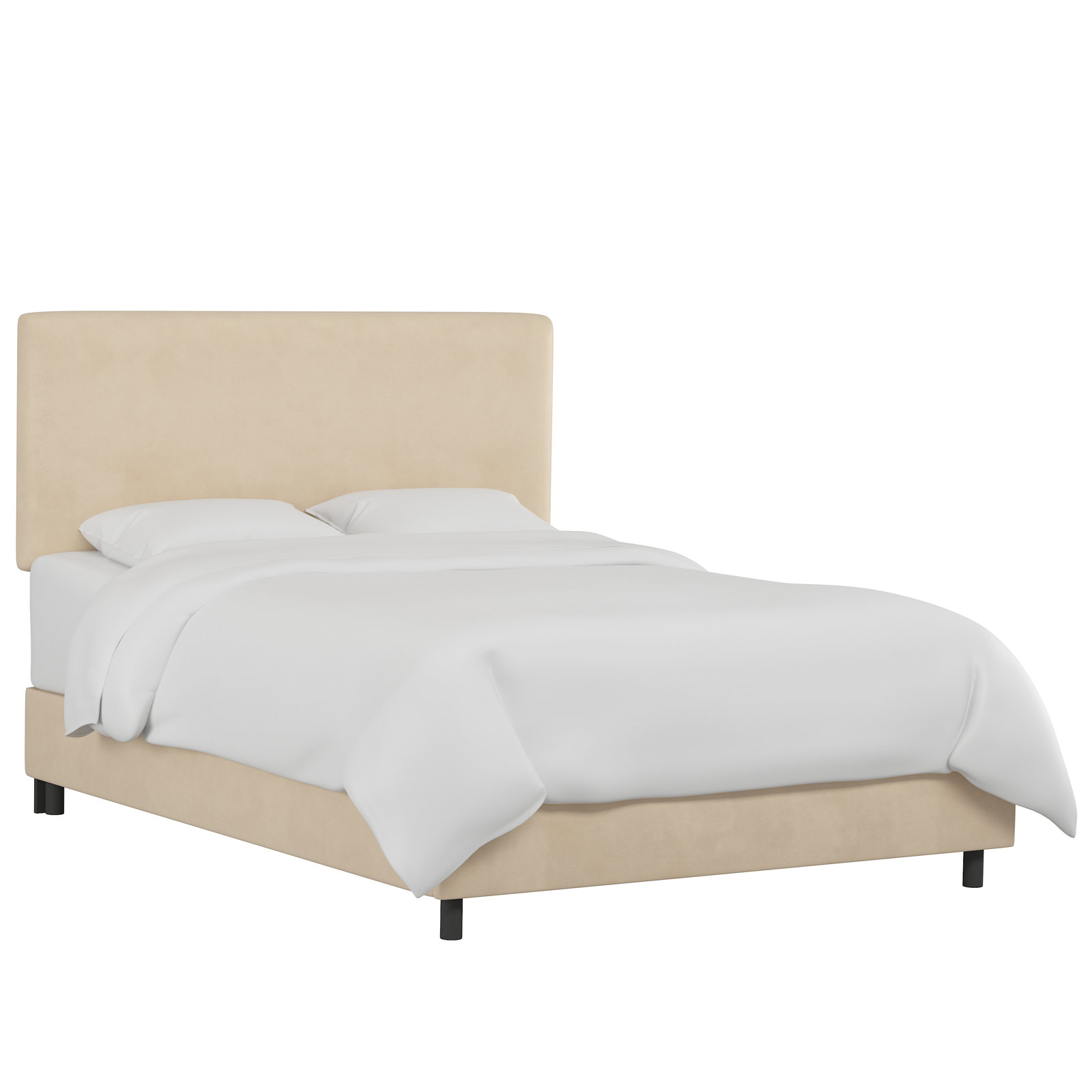 Eisley Cotton Upholstered Bed, Twin, Classic Pearl Performance Velvet