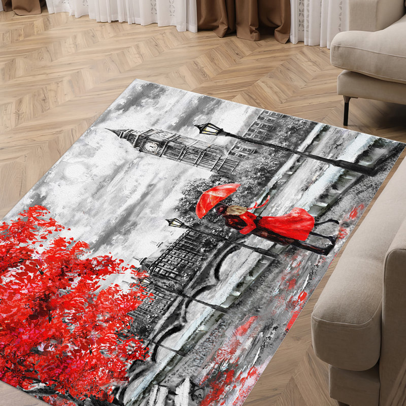 Subtle Elegance Non-Woven Thin Type Printed Rug Featuring Exquisite Floral Design in Neutral Tones Ideal for Living Room and Bedroom Spaces