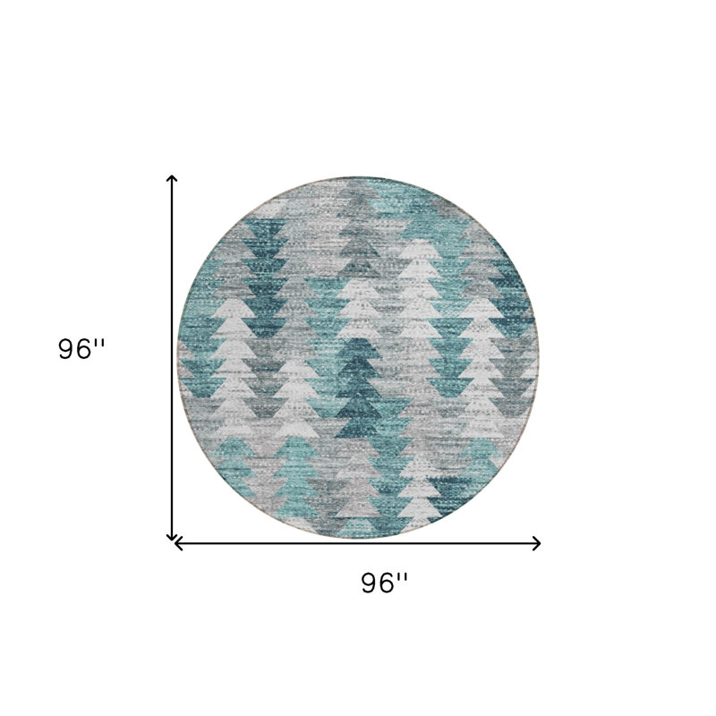 Tapis rond bleu foncé 8 po