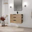 Meuble-lavabo mural 30 po avec lavabo, tiroir à fermeture en douceur et tablette latérale