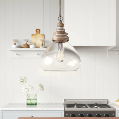 Distressed Mango Wood Ceiling Light