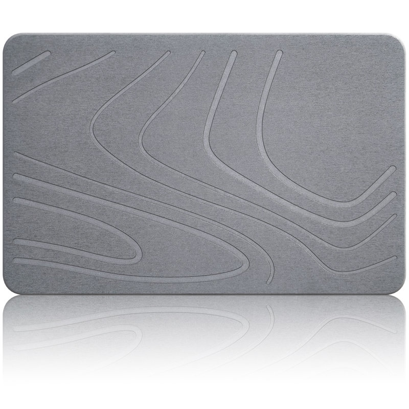 Tapis pour salle de bain Stone, Wavy Grey