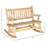 2-Person Wood Rocking Chair With Log Design, Heavy Duty Loveseat With Wide Curved Seats For Patio, Backyard, Garden-930650879