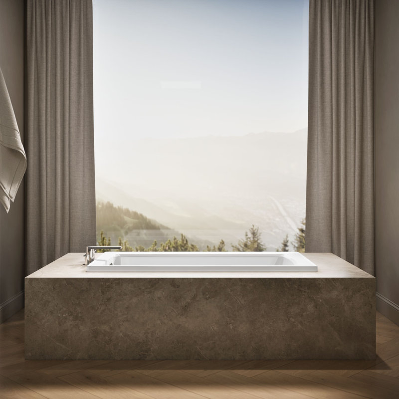 Archer 60" x 30" Drop-in Soaking Bathtub, White