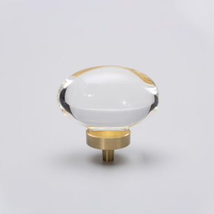 1 3/4" Oval Clear Glass Knob