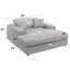 Chaise en velours côtelé gris clair Hilde avec 2 coussins Hilde