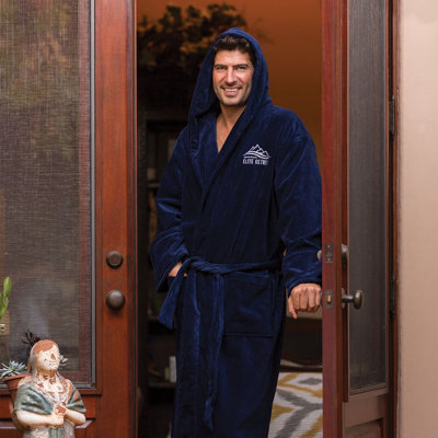 Kasia Velour Gender Neutral Ankle Bathrobe with Pockets and Hood