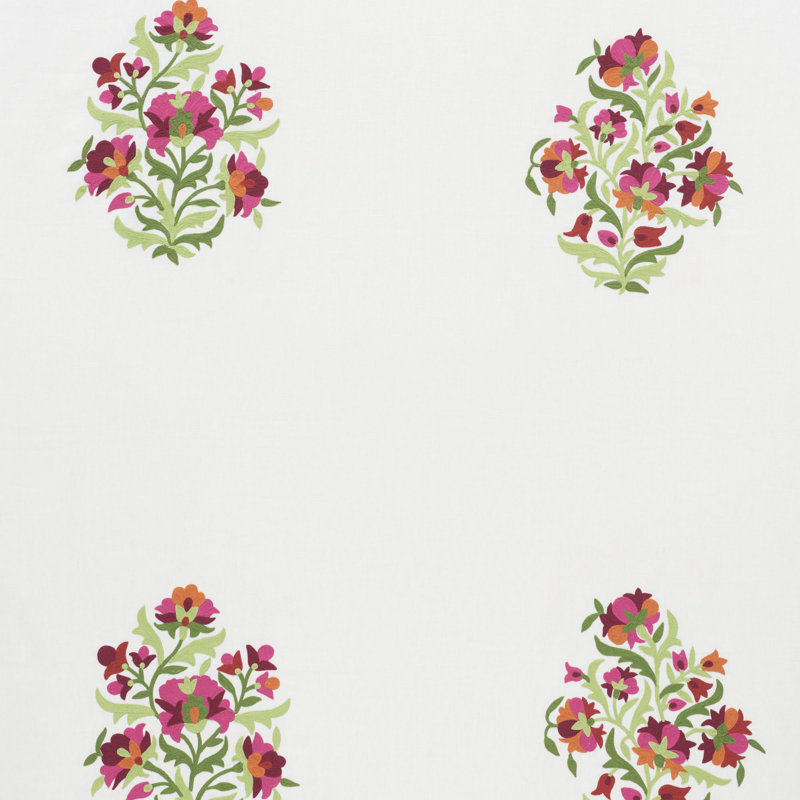 Antalya Medallion Embroidery Fabric, Garnet