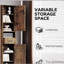 Armoire de rangement de 69 po de hauteur avec 2 portes de grange et 1 tiroir, unité de rangement étroite avec tablettes réglables, armoire de plancher pour salle de bain, salon, cuisine-1159928361