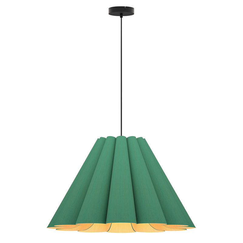 Luminaire suspendu moyen Lora 56, Pétrole clair, H 16,5 po x l 27,5 po x P 27,5 po