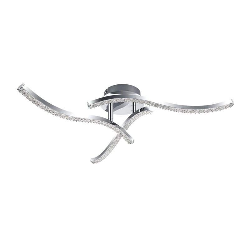 Kenworth 3 Light Built-in, Integrated LED, Modern, Wavy Beaded Ceiling Light - 53x53x13cm, non-dimmable, 3,000K Neutral white