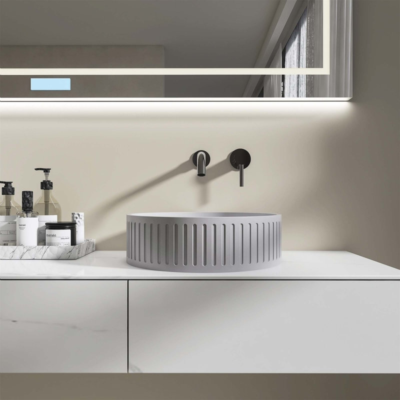 Élégant lavabo double en quartz noir mat, design intégré pour salle de bain moderne, durable et élégant