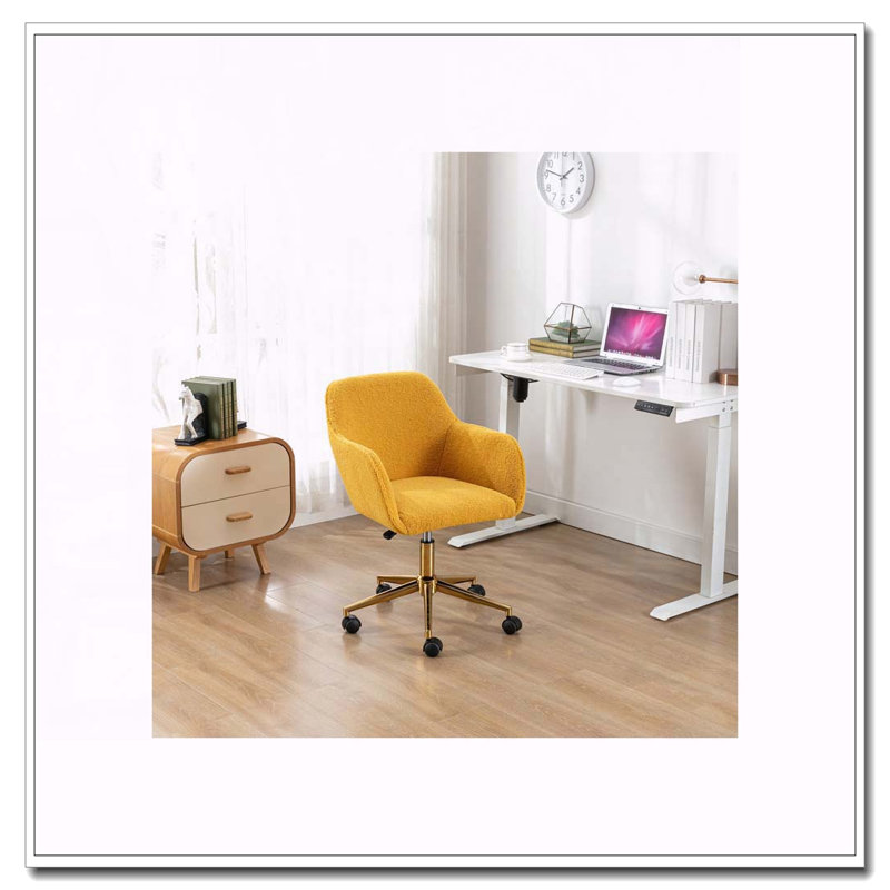 Chaise de bureau Teddy, Peluche jaune