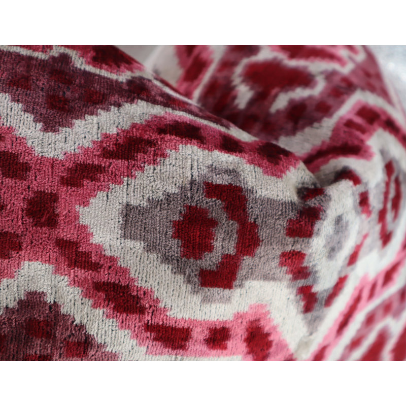 Velvet Rectangular Pillow Cover & Insert, Brown/Red Geometric 1