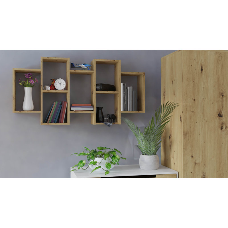 Fatyma 7 Piece Accent Shelf, Light Brown