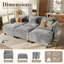 Canapé modulaire Comfy Cloud 6 pièces de 116 po avec siège profond Amabilia et canapé 3 places avec repose-pieds en tissu chenille amovible gris-1885873970