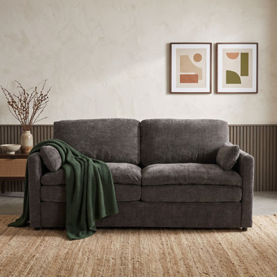 Upholstered Loveseat Sofa with Double Cushion