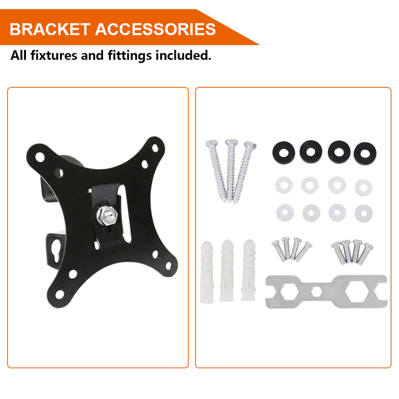 Ailed Black Wall Mount for 10"-32" Screens Holds up to 15 kg.