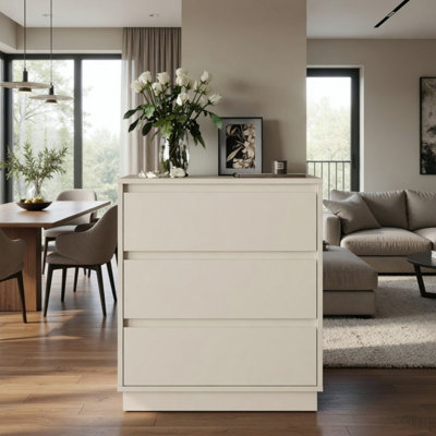 Set of 2, 23.6 Wide Large Morden Wood Nightstand with 3 Drawers